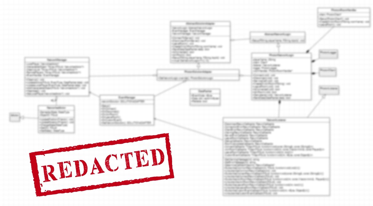 System architecture diagram showing how the project's systems connect, with details redacted.
